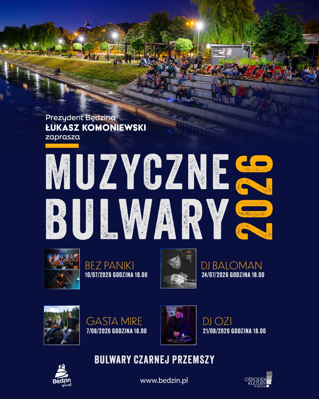 Będzin zaprasza na cykl letnich koncertów na Bulwarach Czarnej Przemszy